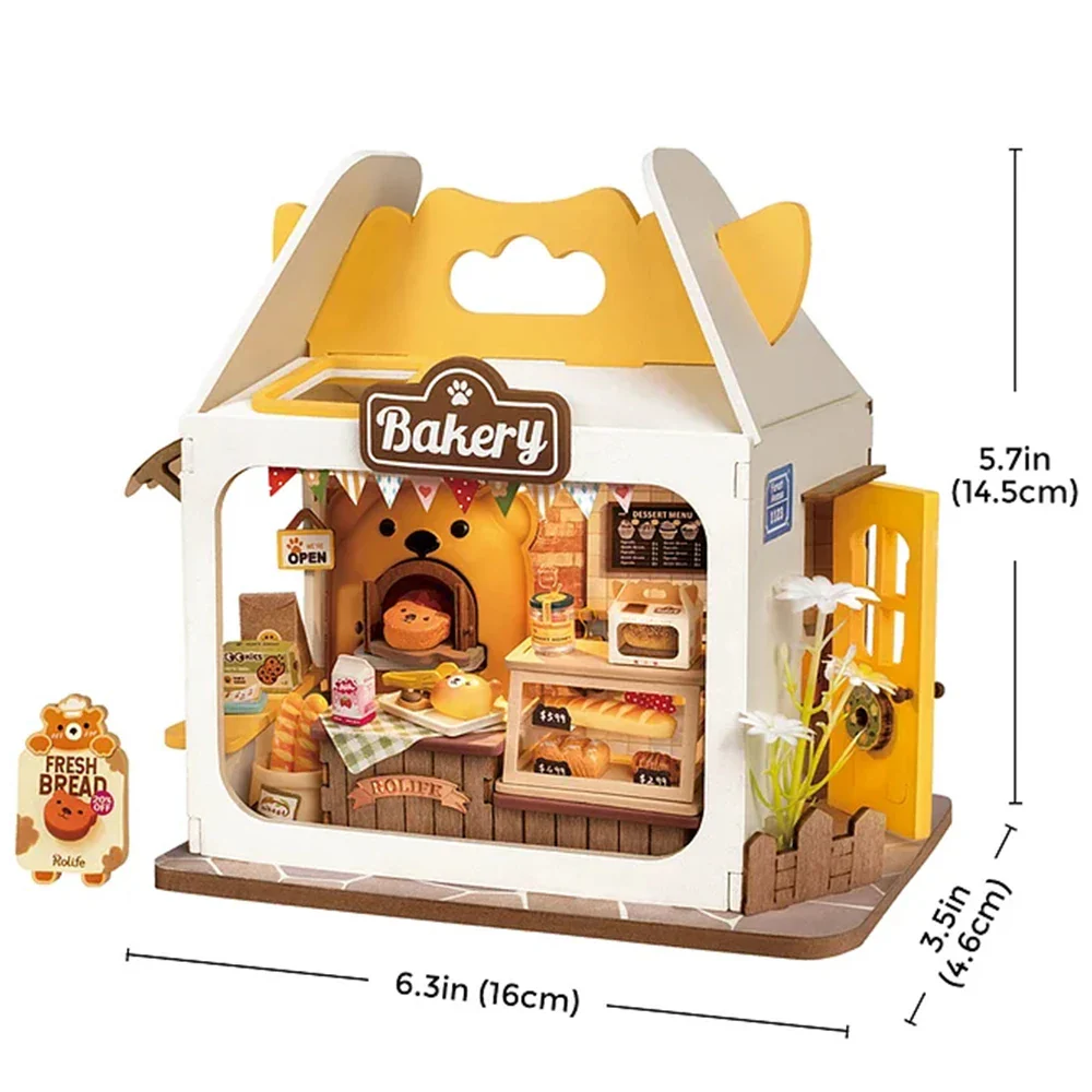 Boulangerie miniature DIY pour maison de poupée avec éclairage LED – Image 7