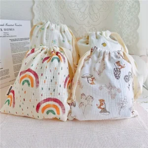 Sacs de rangement en coton naturel pour maman