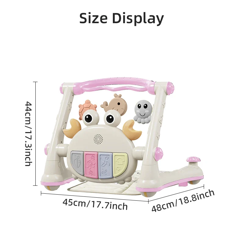 Nouveau bébé tout-petit multifonction 4 en 1 bébé voiture fitness support piano jouet – chariot table trotteur pour 0–18 mois – Image 2