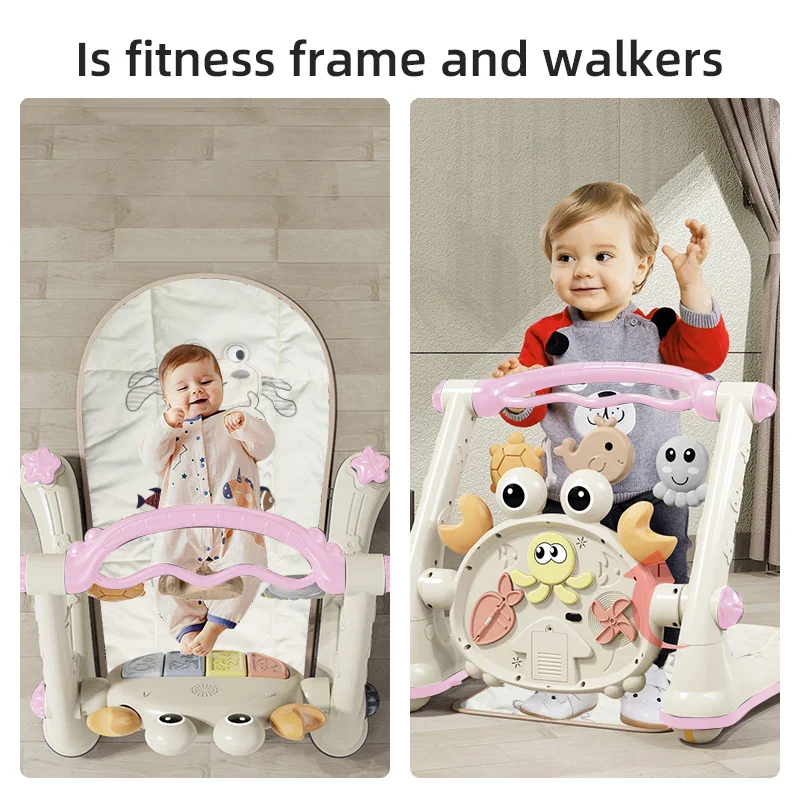 Nouveau bébé tout-petit multifonction 4 en 1 bébé voiture fitness support piano jouet – chariot table trotteur pour 0–18 mois – Image 3