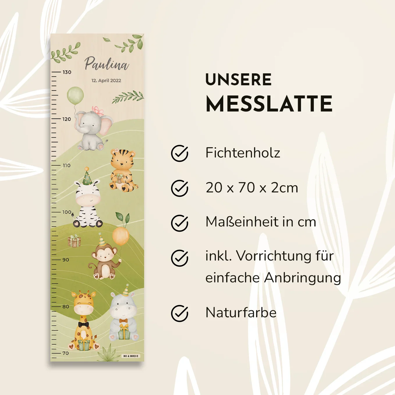 Toise à mesurer personnalisée "Animal Party" – Image 9
