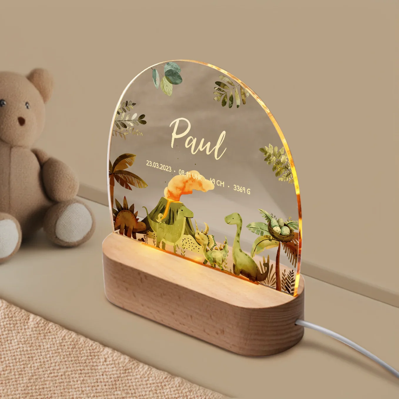 Veilleuse personnalisée "Dinosaure" – Image 2