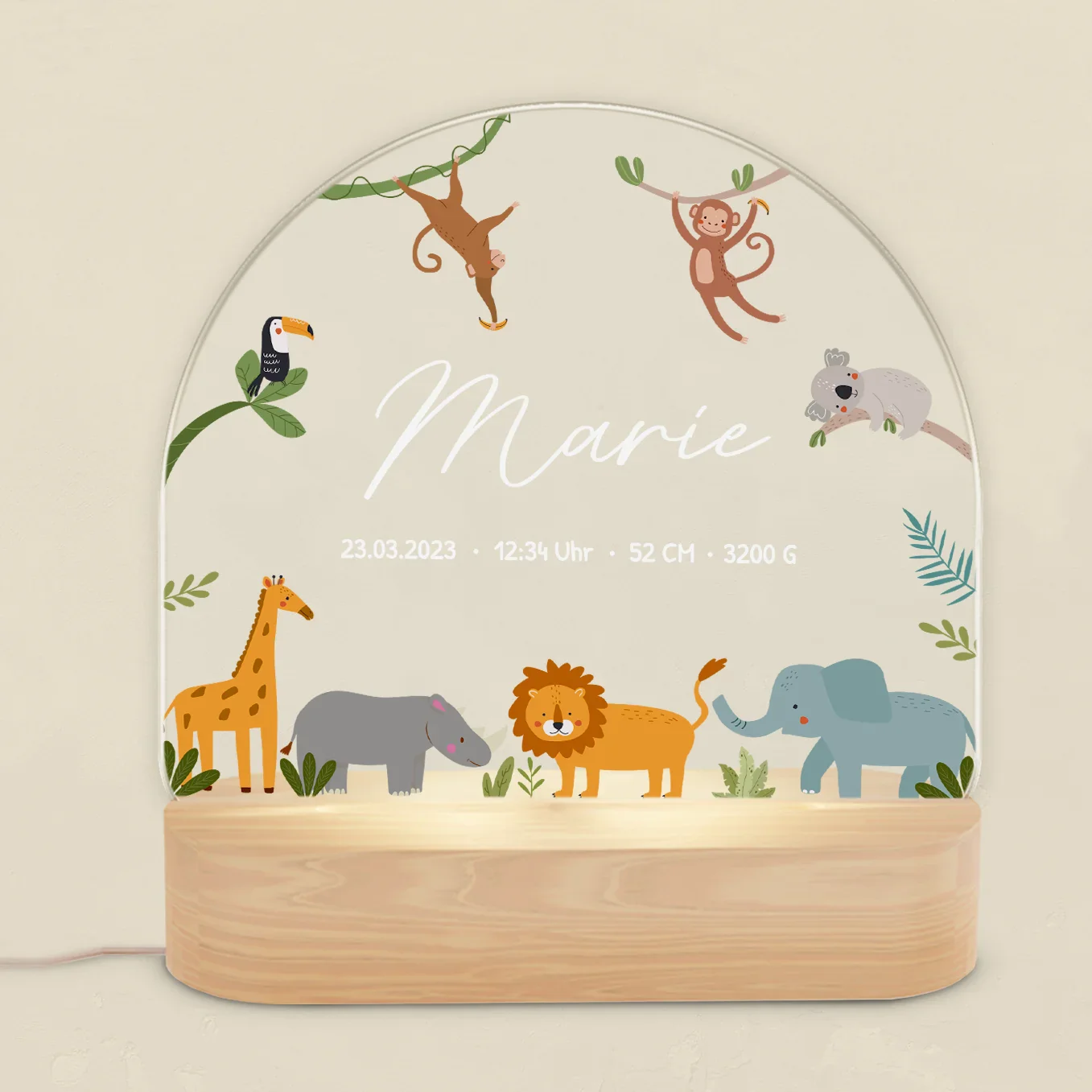 Veilleuse personnalisée "Animaux dans la Jungle" – Image 4