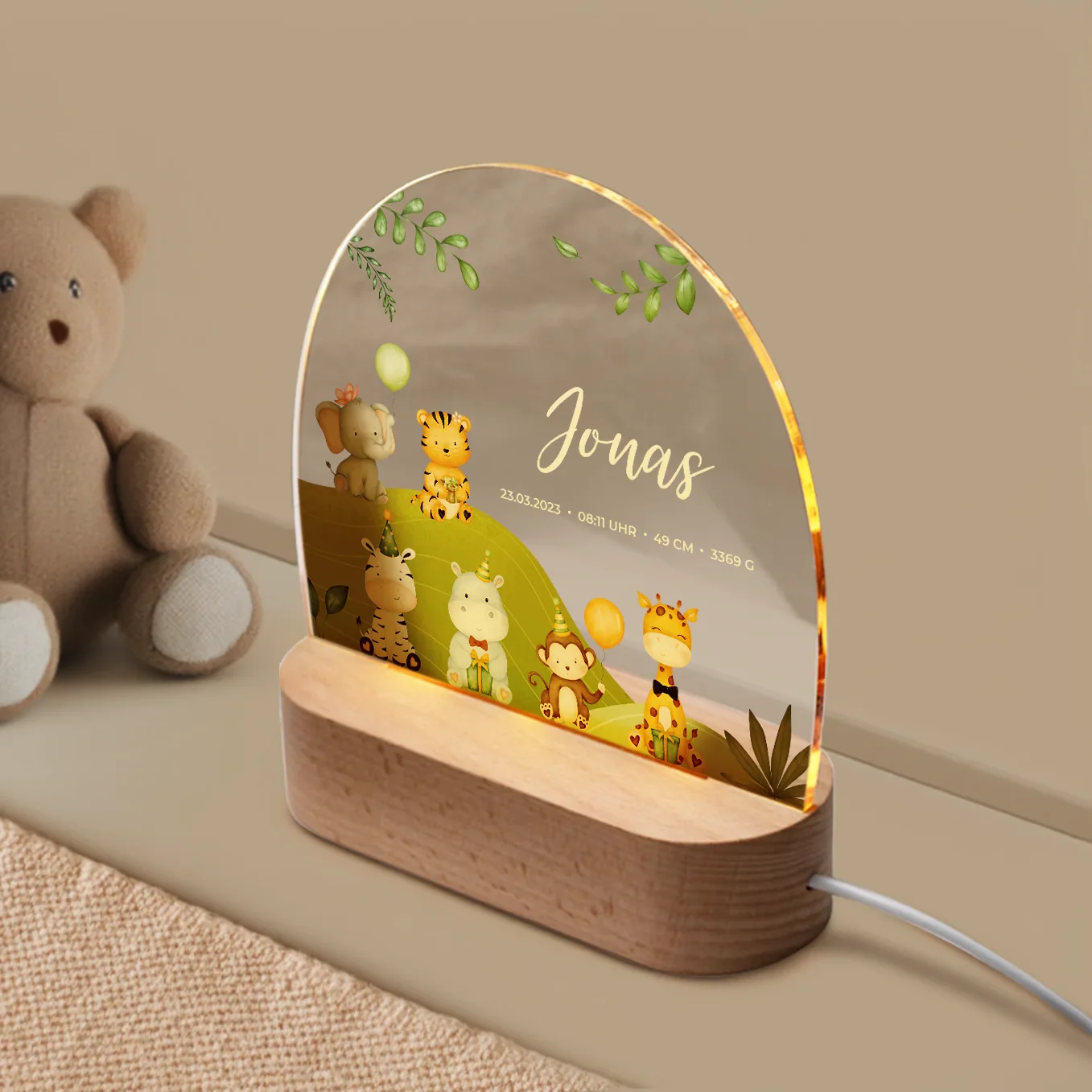 Veilleuse personnalisée "Animal Party" – Image 2