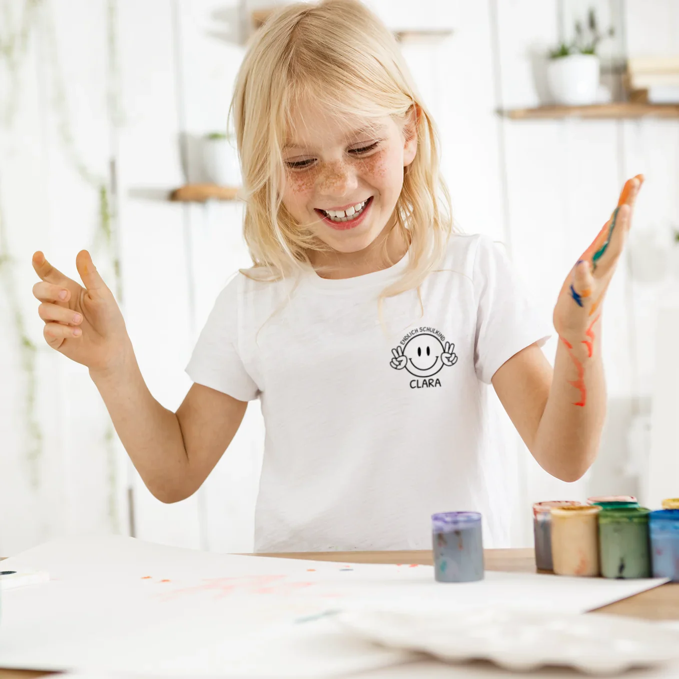 T-Shirt personnalisé «Enfin écolier» – Image 3