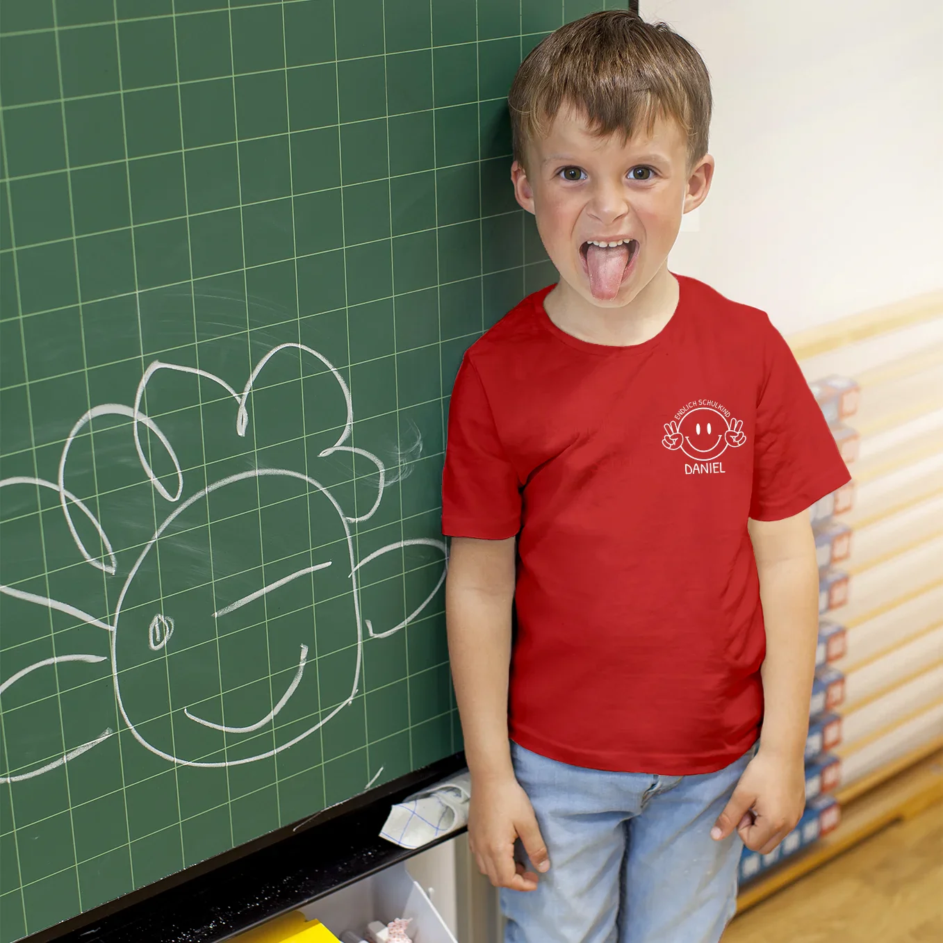 T-Shirt personnalisé «Enfin écolier» – Image 9