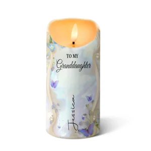 Bougie LED fleur du mois de naissance personnalisée - Nom, message et design floral personnalisés | Cadeau d'anniversaire, de mémoire ou pour une occasion spéciale