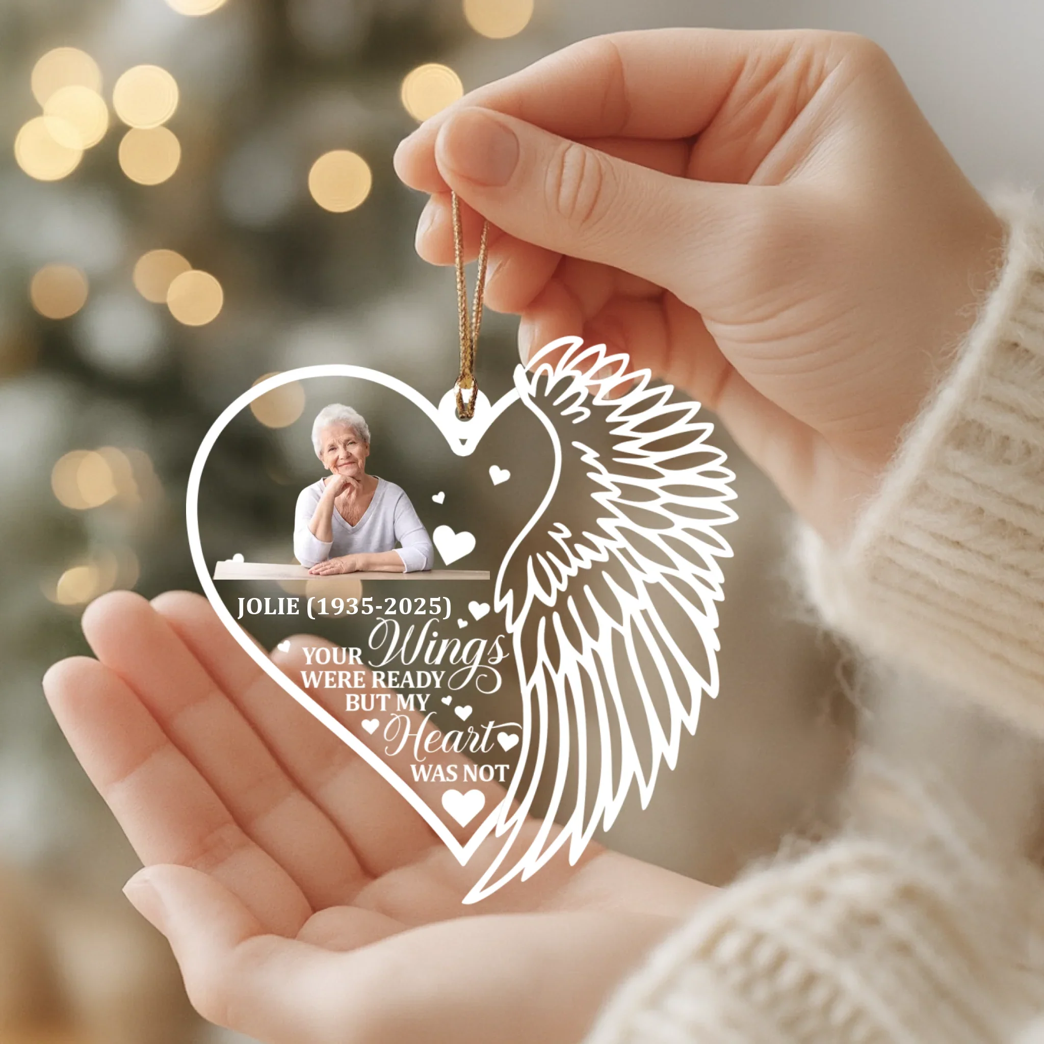 Ornement commémoratif en acrylique personnalisable – Photo, nom et années à personnaliser – Image 4
