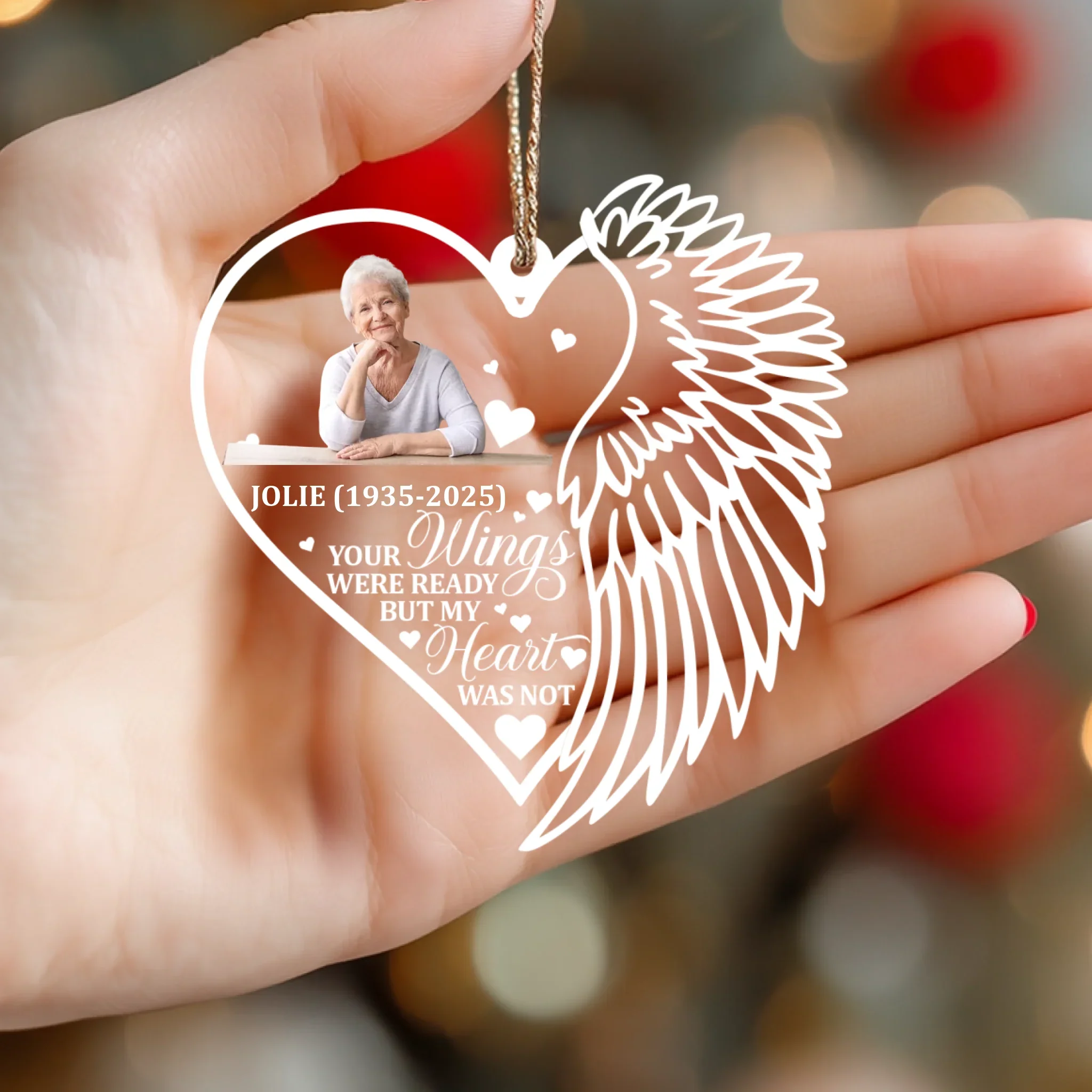 Ornement commémoratif en acrylique personnalisable – Photo, nom et années à personnaliser – Image 5