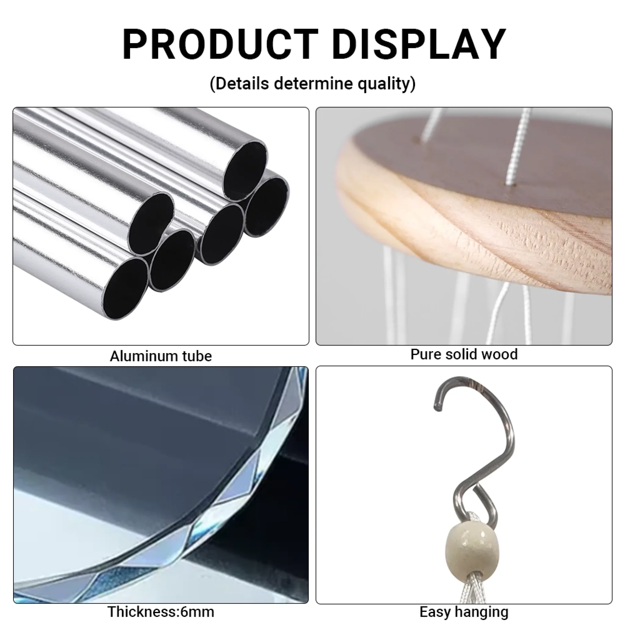 Carillon à vent en verre rond personnalisé en mémoire – Cadeau de sympathie gravé pour la perte d'un être cher | Souvenir personnalisé avec photo/texte & ornement de jardin – Image 6