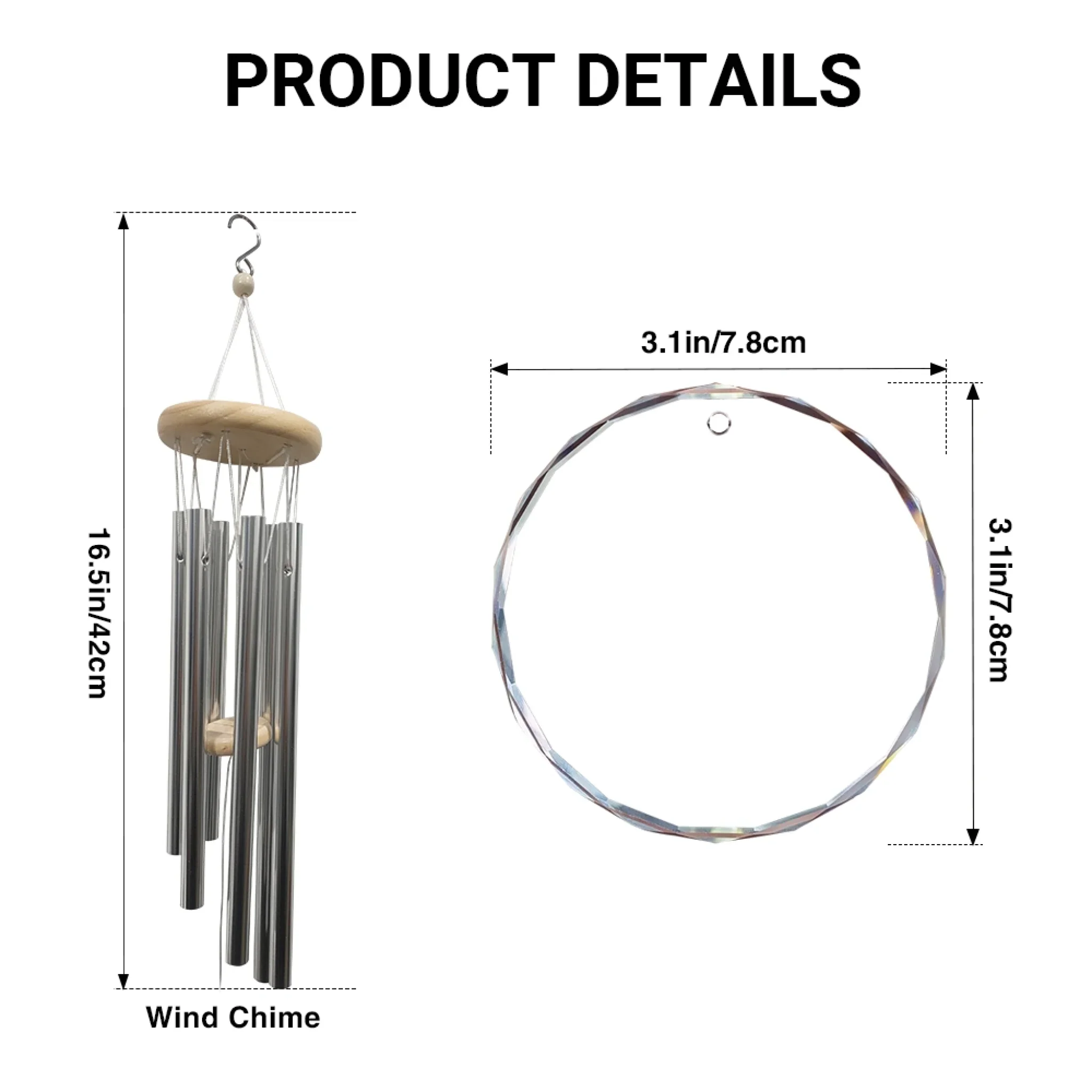 Carillon à vent en verre rond personnalisé en mémoire – Cadeau de sympathie gravé pour la perte d'un être cher | Souvenir personnalisé avec photo/texte & ornement de jardin – Image 7