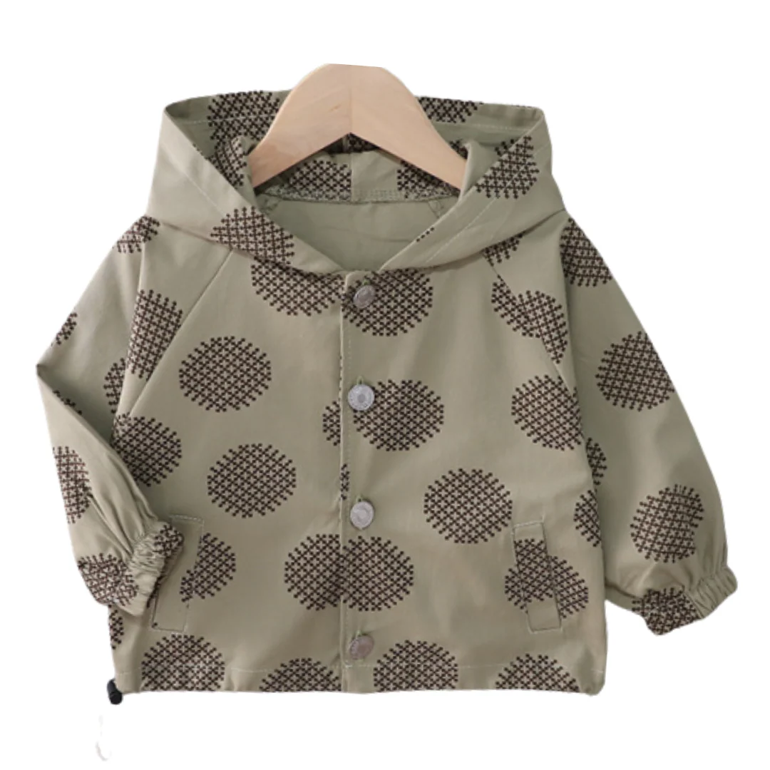 Veste à capuche à imprimé croisé arrondi – Image 2