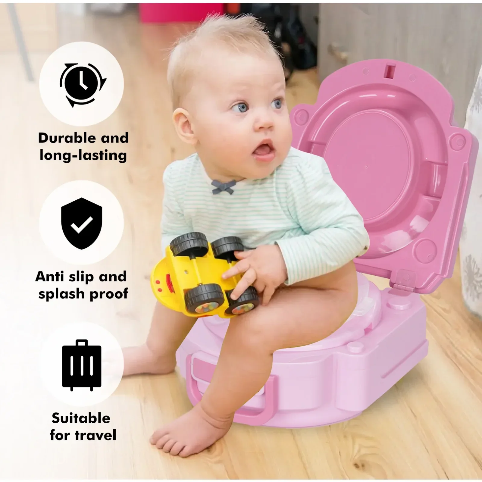 Potty de voyage anti-fuite pour tout-petits - Portable, double joint, avec poignée de transport facile et construction durable – Image 4