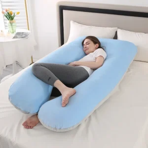 Coussin de grossesse – Coussin de maternité en U avec housse en coton lavable, soutien complet pour dormir et allaiter