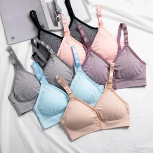 Soutien-gorge d'allaitement sans coutures – Soutien-gorge push-up d'allaitement à fermeture frontale avec 3 boutons