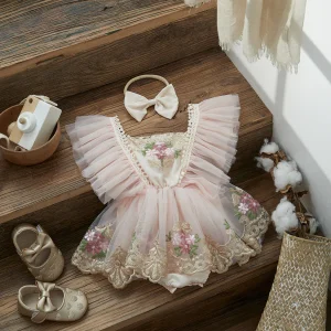 Ensemble barboteuse pour bébé fille inspiré des princesses (0-24 mois)