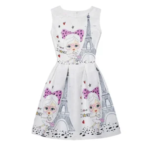 Robe imprimée Princesse Paris pour fille
