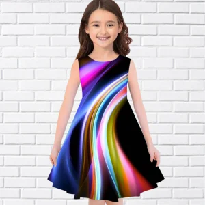 Robe d'été pour fille à imprimé lumières colorées