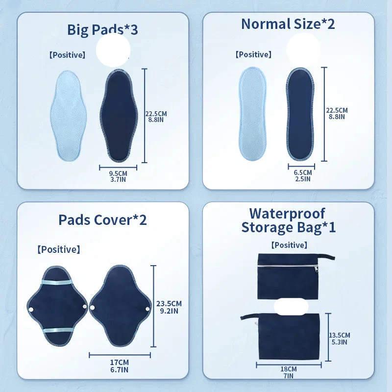 Serviettes hygiéniques lavables en tissu – Serviettes hygiéniques douces et lavables pour les femmes, soins post-partum et hygiène quotidienne – Image 3