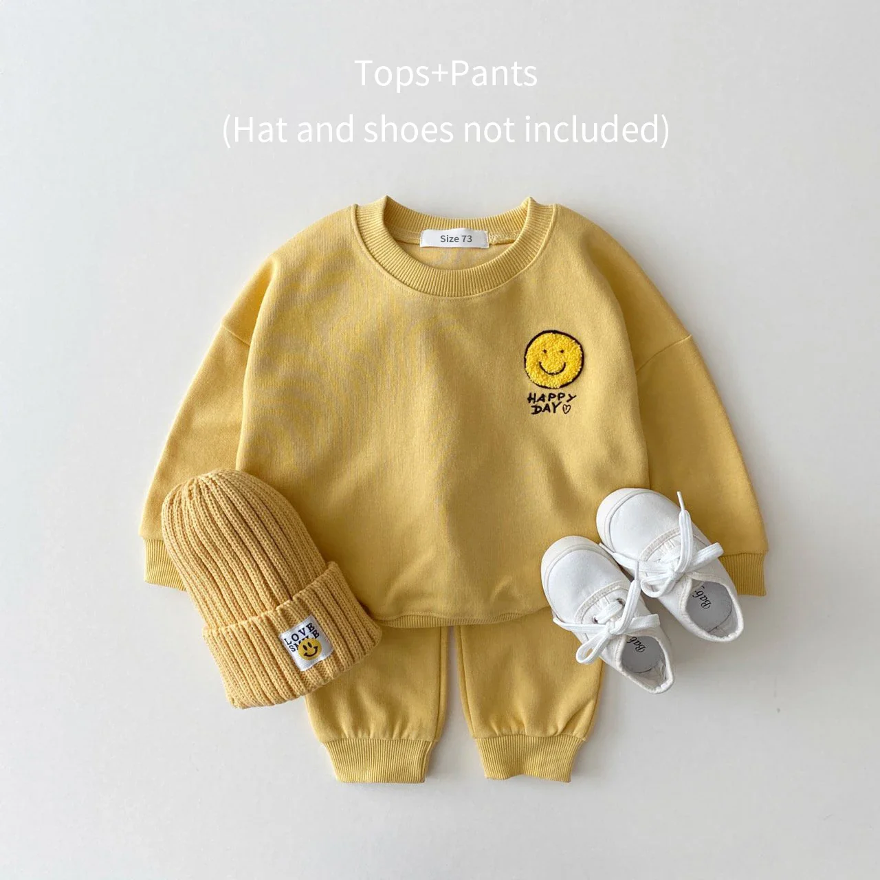 Ensemble sweat à capuche pour bébé avec motif smiley – Image 8