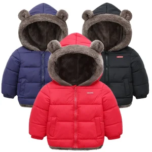 Veste à capuche épaisse pour bébé (2-6 ans)