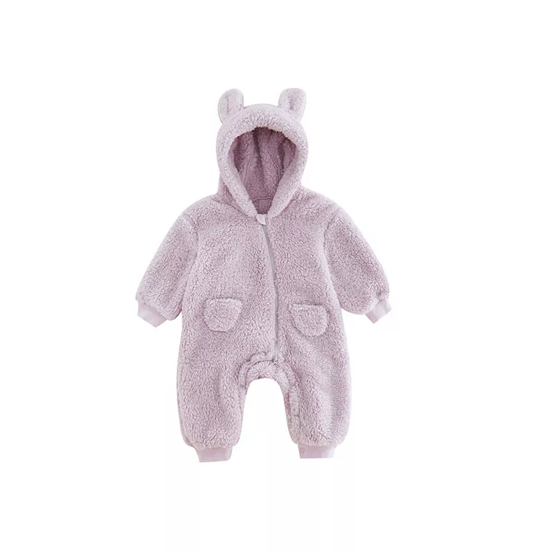 Barboteuse d'hiver en polaire pour bébé - Combinaison chaude à motif animal pour nouveau-nés – Image 4