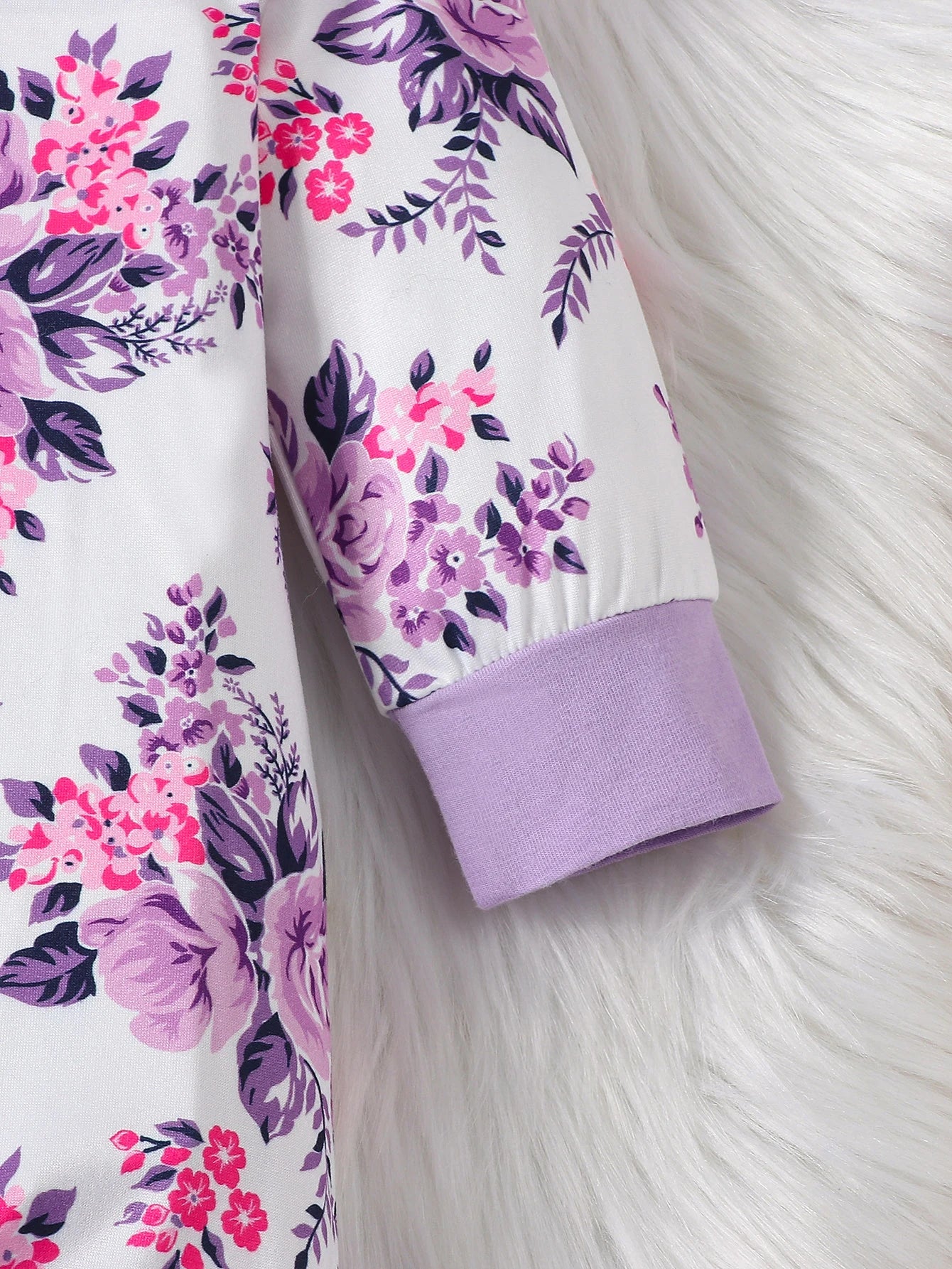 Ensemble barboteuse à imprimé floral pour nouveau-né fille avec bandeau à nœud – Image 5