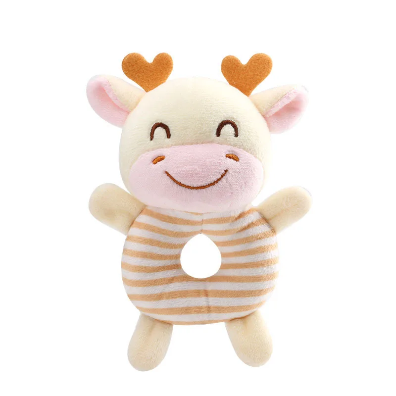 Nouveaux jouets hochets pour bébé : anneau de main en peluche avec animaux de dessin animé – Image 8