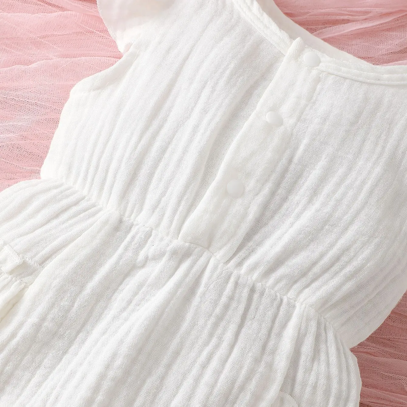 Robe blanche dos nu pour nouveau-né fille – Image 3