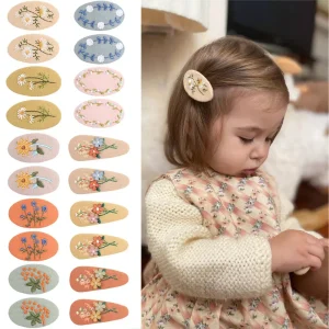 2 barrettes à cheveux rétro florales - Accessoires cheveux pour enfants