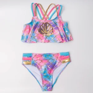 Ensemble bikini écailles de poisson pour filles