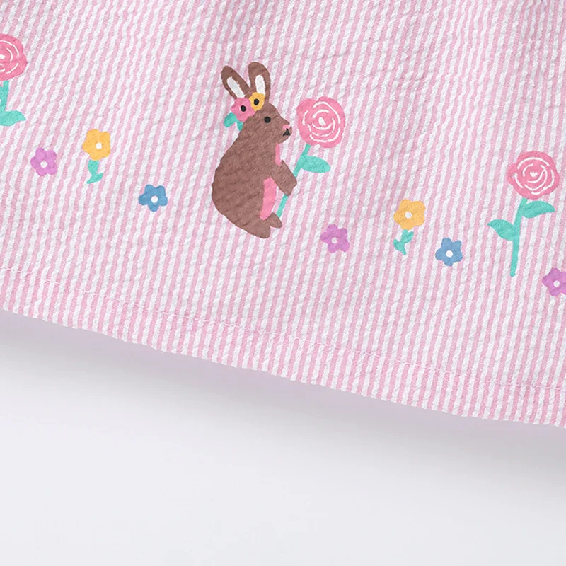 Robe de plage rose : robe de soirée festive à imprimé lapin – Image 6