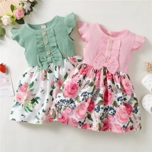 Robe de princesse pour petite fille : mode florale (1 à 5 ans)