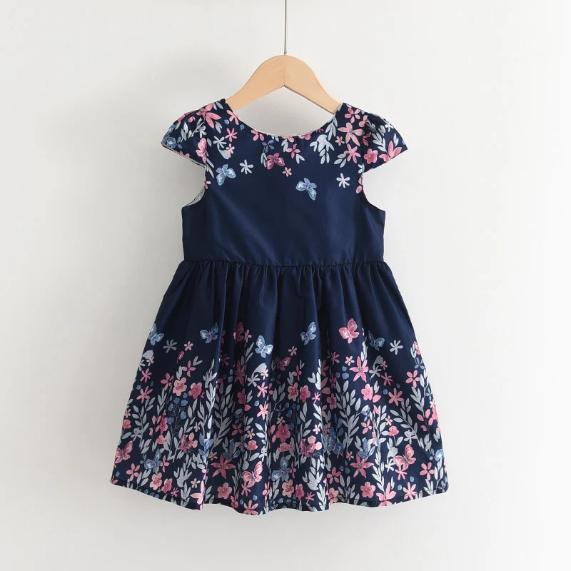 Robe d'été pour fille à imprimé fleurs et papillons – Image 5