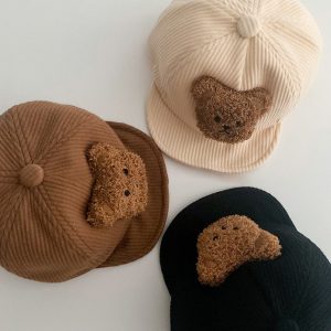 Bonnet tricoté en forme d'ours mignon pour nouveau-né