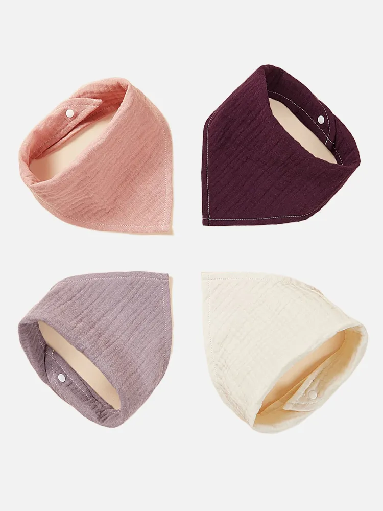 Bavoirs en coton bio : lot de 4 bavoirs super absorbants pour bébés – Image 7