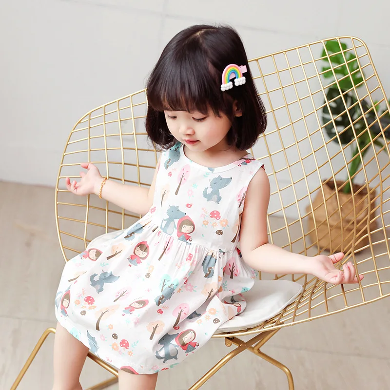 Robe fleurie sans manches en coton : tenue de princesse d'été pour fête – Image 3