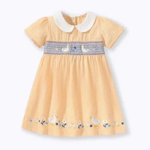 Robe à appliqués canard pour bébé fille : tenue de fête d'été