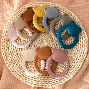 Anneau de dentition en silicone panda mignon : jouet de dentition mignon pour bébé