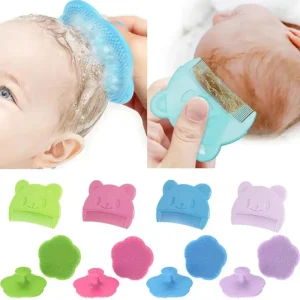 Accessoires de soins pour bébé : peigne de massage en silicone souple