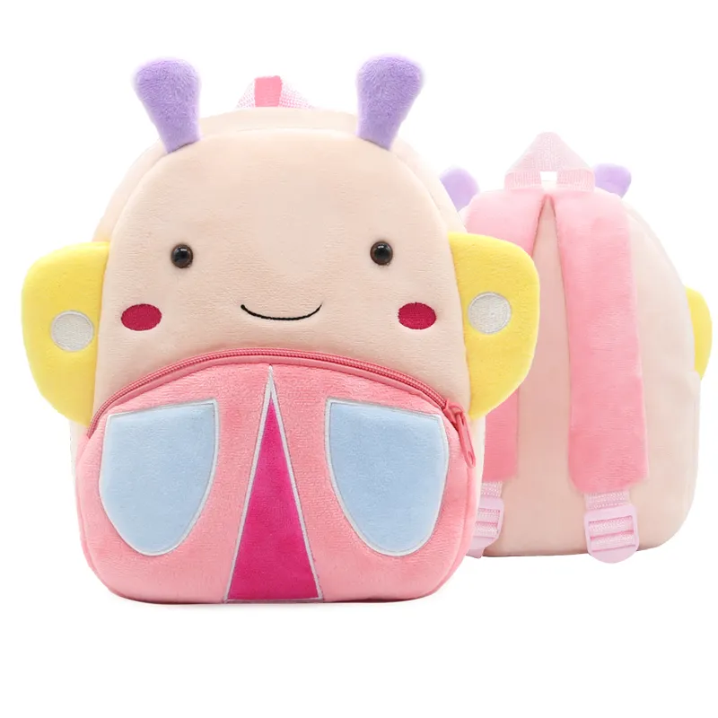Sac à dos d'école pour enfants avec breloque papillon rose – Image 4