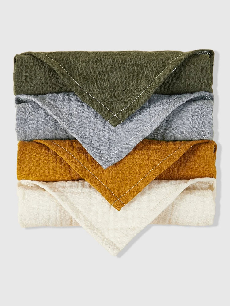 Bavoirs en coton bio : lot de 4 bavoirs super absorbants pour bébés – Image 3