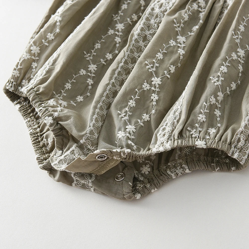 Barboteuse bébé à manches longues en dentelle - Combinaison tendance pour bébé – Image 6