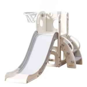 Toboggan premium 3-en-1 pour enfants de 1 à 6 ans - Grimpeur extra long avec panier de basket et marches antidérapantes