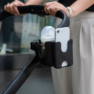 Porte-gobelet pour poussette - Accessoire 2 en 1 rotatif à 360° pour les voyages de votre bébé