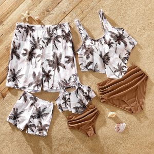 Maillot de bain familial à imprimé cocotier