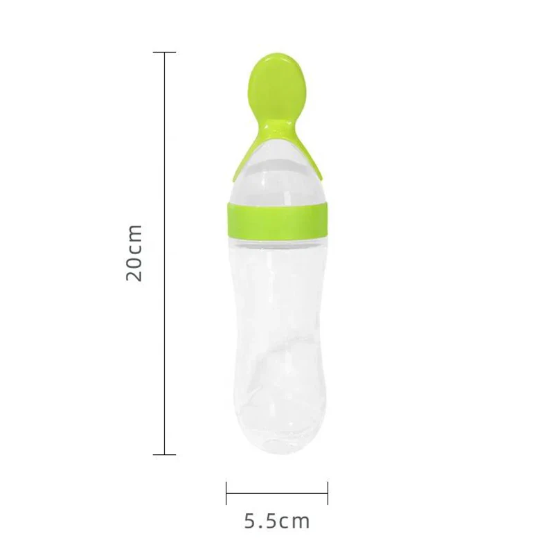 Cuillère d'apprentissage et biberon en silicone pour bébé – Image 3