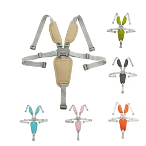 Harnais de sécurité universel à 5 points pour bébé : longueur réglable avec coussinets en cuir PU