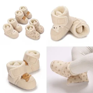 Chaussures de marche en peluche pour bébés en hiver et en automne