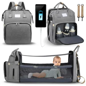 Sac à langer tendance avec lit bébé pliable
